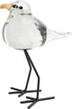 Van manen sculptuur zeemeeuw decoratie glas wit zwart 11x8,5x15cm speelgoed.