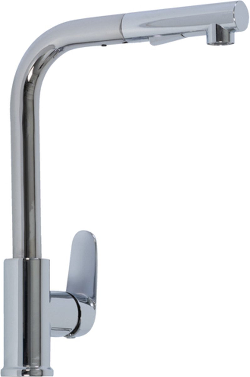 Plieger dour keukenkraan - 1-gats - uittrekbare uitloop - chroom