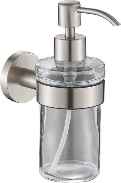 Dispenser di sapone Plieger vigo – dispenser di sapone a parete – dispenser di sapone da appendere – dispenser di sapone in vetro – garanzia 10 anni – cromo spazzolato