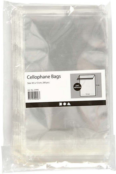 Creative Company Bags di cellophan, h: 12,9 cm, b: 9,7 cm, spessore 25 my, 200 pezzi 1 scatola