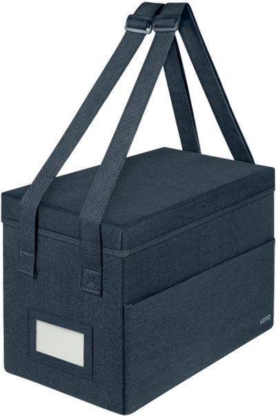 Borsa compatta per hot desking Leitz in tessuto con coperchio - scatola pieghevole - riciclata al 57% - laptop fino a 14'' - grigio velluto