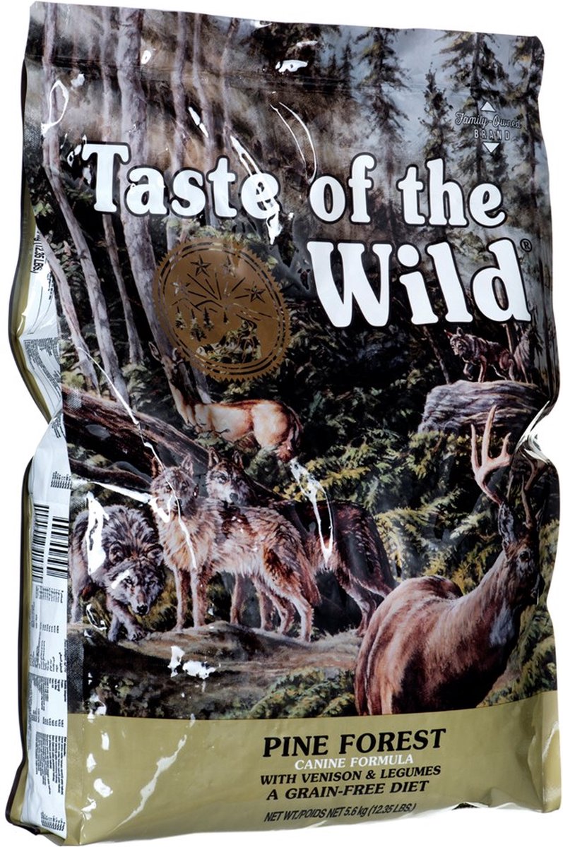 Sapore di pino selvatico – cibo secco per cani – agnello di cervo – senza cereali – 5,6 kg