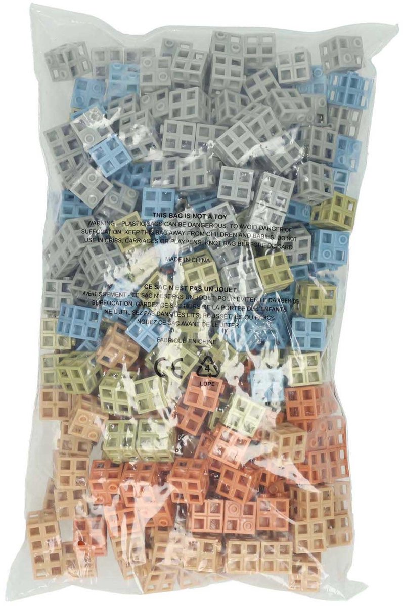 Bloques de rejilla enlazables colores naturales - 300 uds.