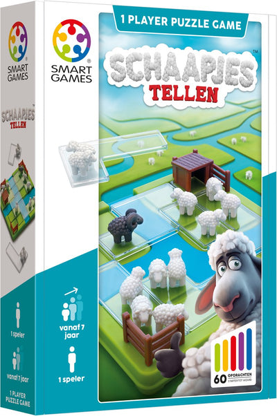 Smartgames schaapjes tellen - logisch denkspel - 60 educatieve kudde-uitdagingen - compact reisspel solospel - vanaf 7 jaar