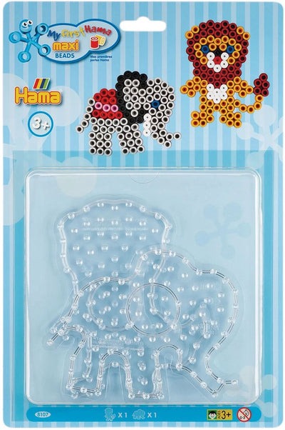 Placas de cuentas de planchado de hama maxi leeuw y elefante