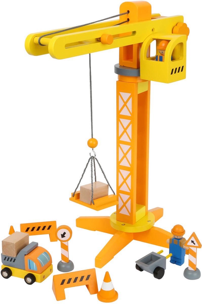 Small Foot - Wooden tap construction site with accessories, 14dlg.