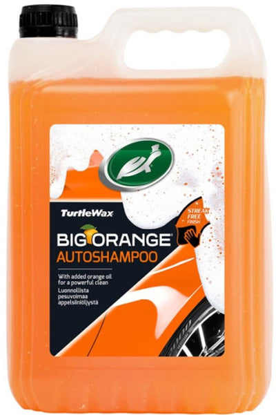 Shampoo per auto Turtle Wax Big Orange - rimuove rapidamente sporco e sporcizia - dona una brillantezza brillante - risultato senza aloni - 5 litri