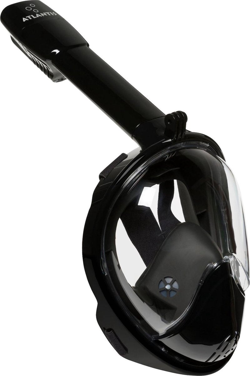 Atlantis snorkelmasker 2.0 - duikbril - snorkel - snorkelset - full face masker - volwassenen - zwart - s m