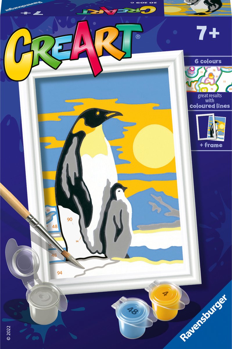 Ravensburger Creart Pintura en Número Familia Penguin