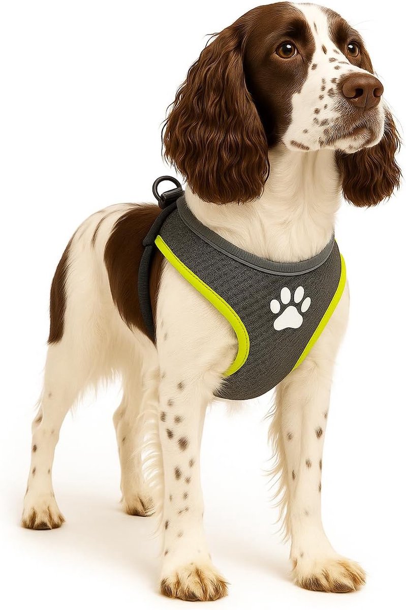 Arnés para perros Flamingo - arnés para perros - arnés para perros antitirones - arneses para perros - arnés para perros antitirones - step go tasha - gris - talla l - a:58cm w:75-95cm x 20mm x 5mm