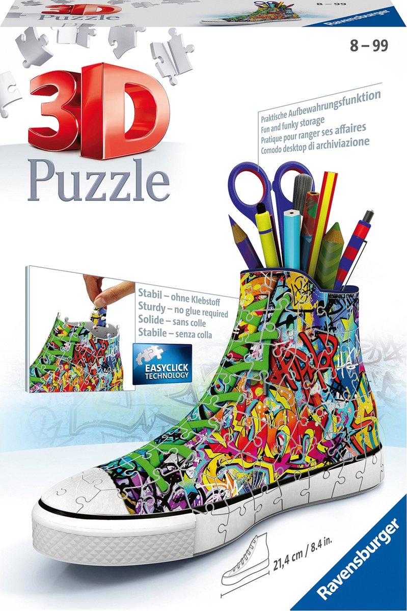 Impresión de graffiti de zapatillas Ravensburger - rompecabezas 3D - 108 piezas