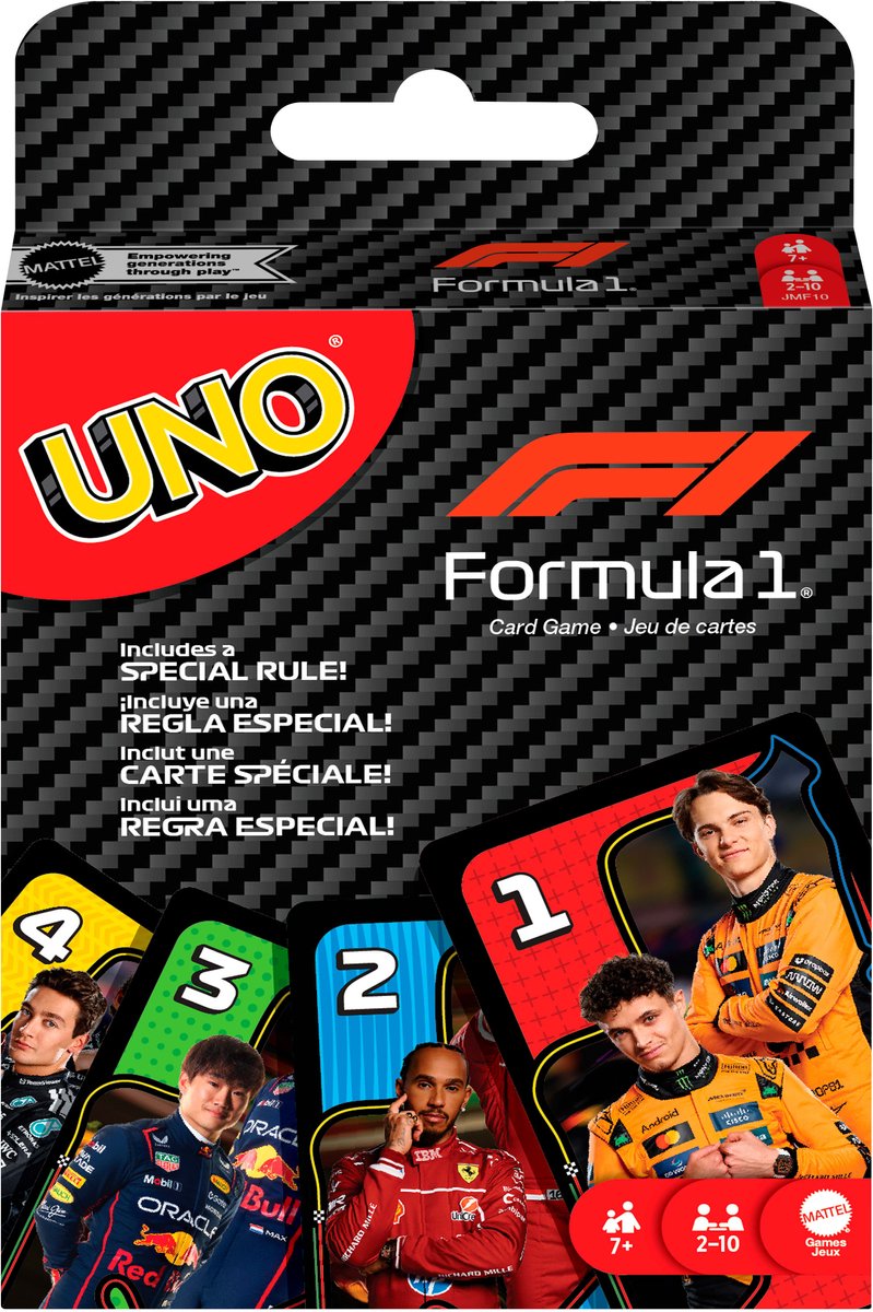 Giochi Mattel uno f1 - gioco di carte