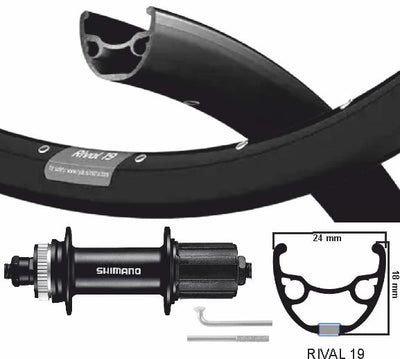 Kgs achterwiel 28 29 inch 622 zwarte velg rvs spaak cass centerl 8 9 10 speed