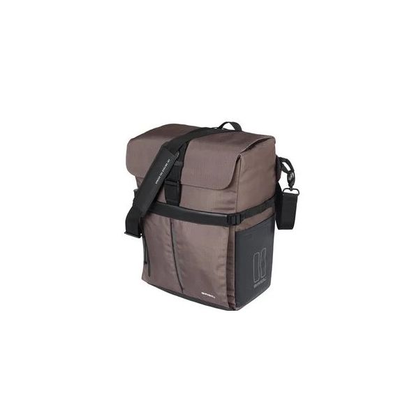 Basil Bicycle Bicchiera Move Mik Hooks Brown con casco bak | 15l