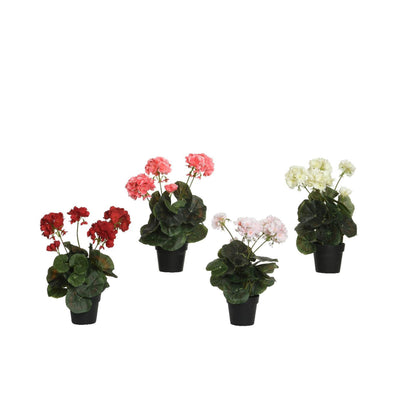 Decoris fiori artificiali in vaso di poliestere 25x25x35cm
