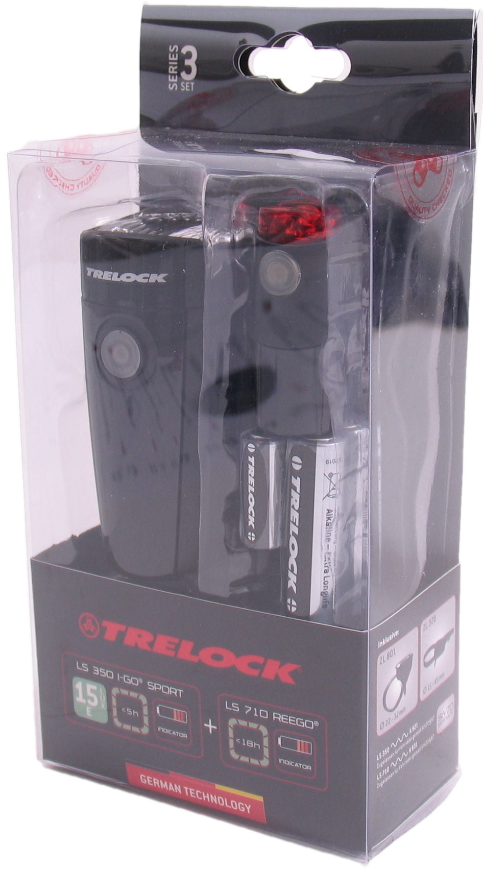 Verlichtingset Trelock LS350 + LS710 I-Go Sport - Zwart