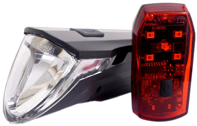 Set di illuminazione per bordi rasoio 60 Lux USB STVZO approvato (incl. Funzione della luce del freno)