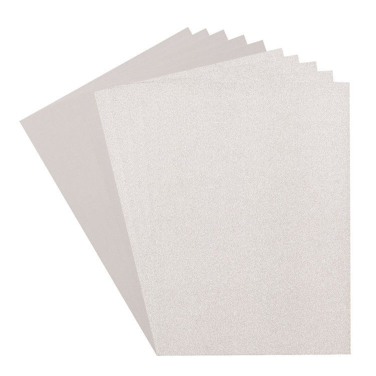 Firenze • set carta glitter e cartoncino 216g a4 10x mouse argento