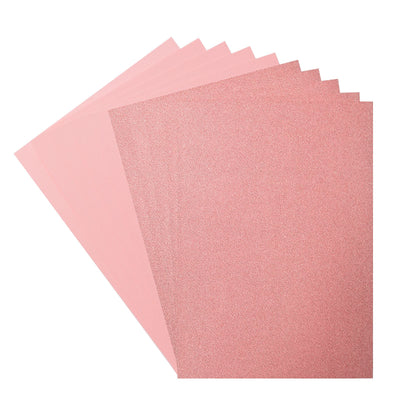 Firenze • set carta glitterata e cartoncino 216g a4 10x rose rose