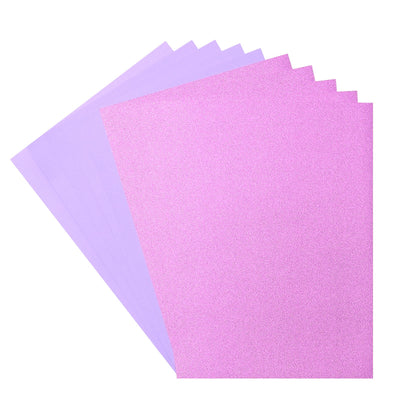 Firenze • set carta glitterata e cartoncino 216g a4 10x giacinto lavanda