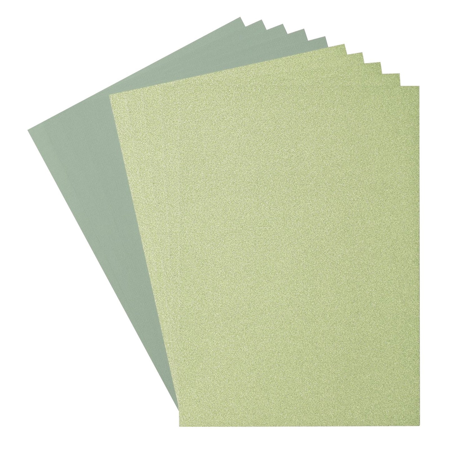 Firenze • set carta e cartoncino glitter 216g a4 10x iguana verde chiaro