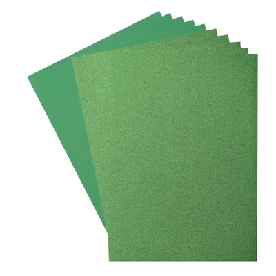 Firenze • set carta glitterata e cartoncino 216g a4 10x agrifoglio verde