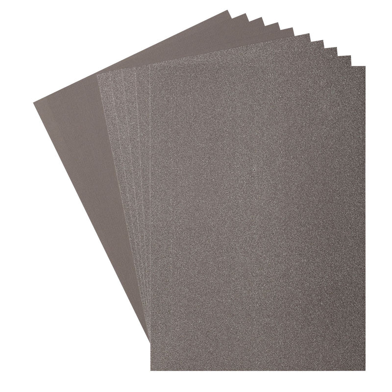 Firenze • set carta glitterata e cartoncino 216g a4 10x cemento grigio