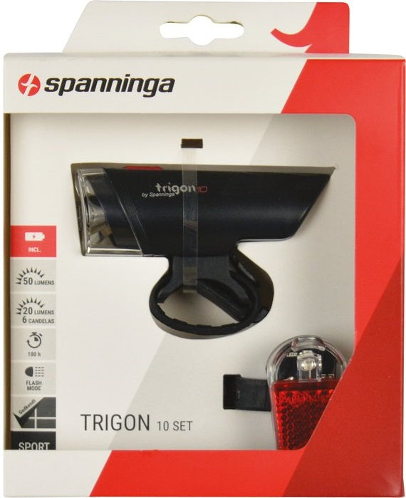 Juego de iluminación Spanninga Trigon 10 XB + Pyro XB