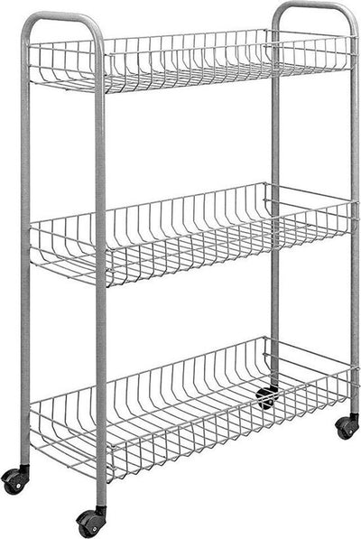 Metaltex Metaltex bagno bagno- carrello cucina slim 84x56 cm in acciaio argento