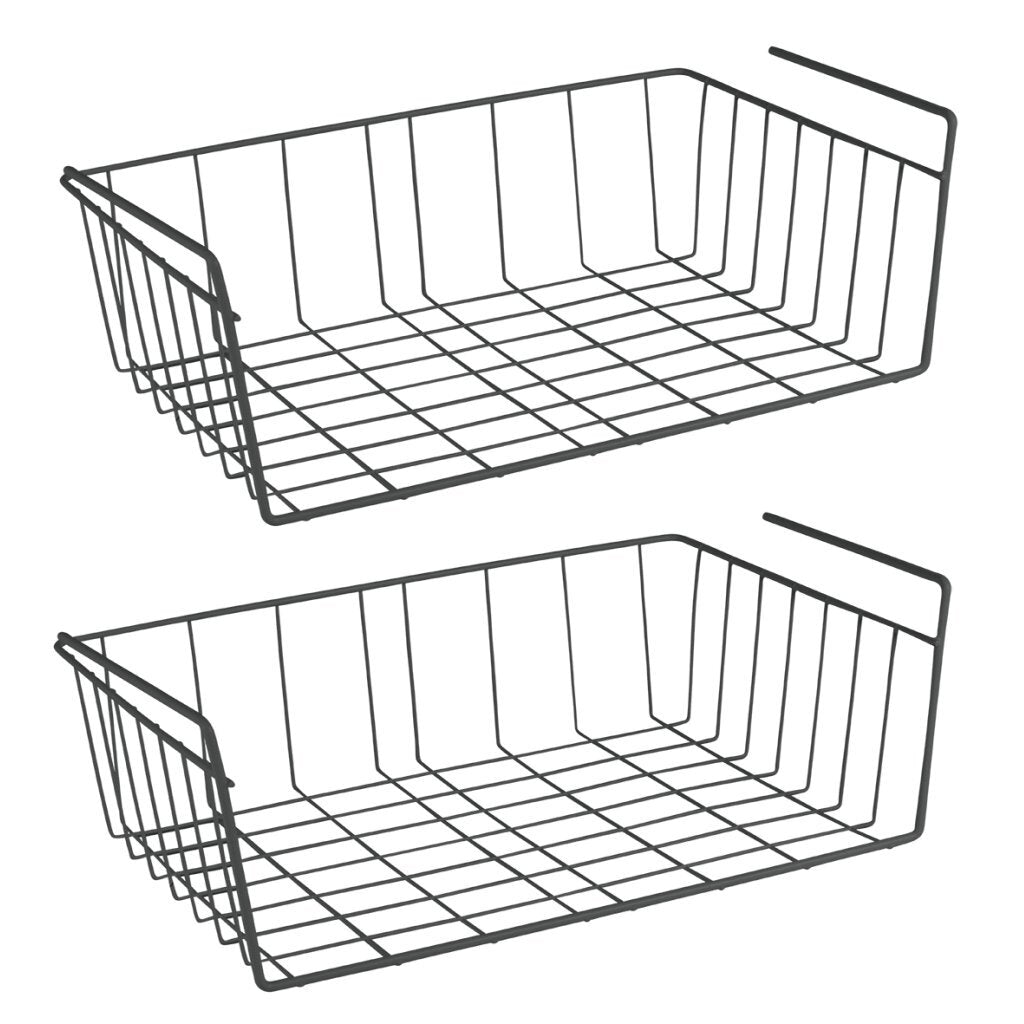 Metaltex metaltex babette cesto appennato 40x26x14 cm neri 2 pezzi