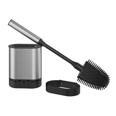 Metaltex Metaltex Cleany Toilet Brush + Holder 13x8x47 cm Black stainless steel