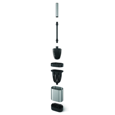 Metaltex Metaltex Cleany Toilet Brush + Holder 13x8x47 cm Black stainless steel