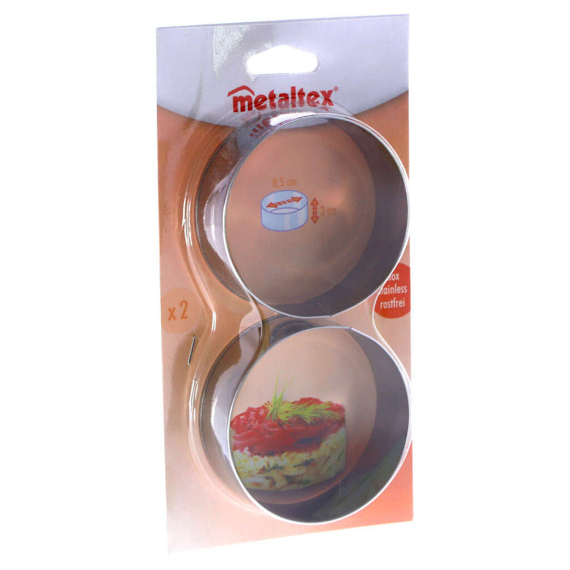 Metaltex Metaltex Anillos de hornear 8.5x3.2 cm 2 piezas de acero inoxidable