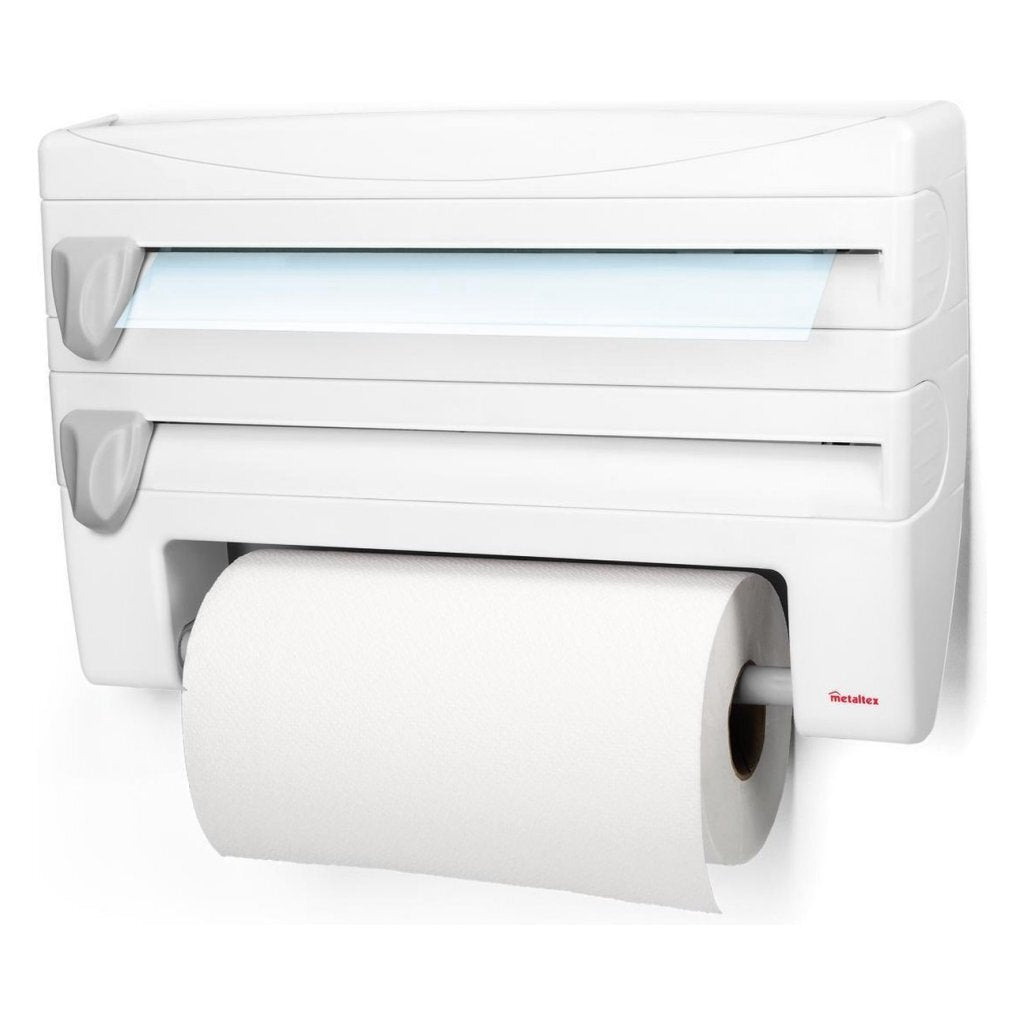 Porta rotellino da cucina Metaltex Metaltex con aiuto da taglio bianco