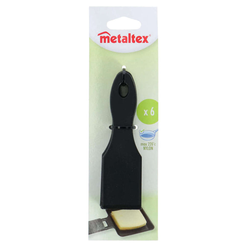 Metaltex metaltex espátulas gourmet 14 cm 6 piezas nylon negro