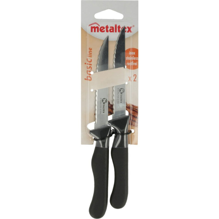 Metaltex Methetx Basic Line Steak Knives 2 piezas de acero inoxidable Negro