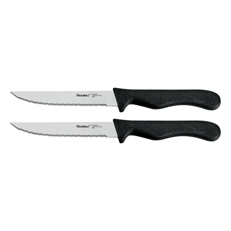 Metaltex Methetx Basic Line Steak Knives 2 piezas de acero inoxidable Negro