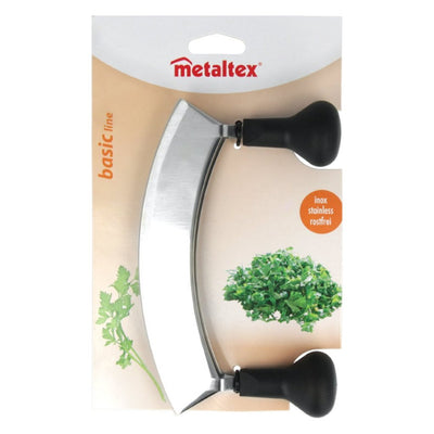 Metaltex Metaltex tagliere coltello con doppio coltelli in acciaio inossidabile nero
