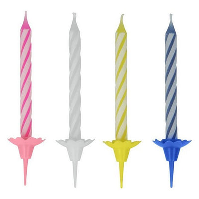 Candele per torta metaltex 24 pezzi e 12 porta