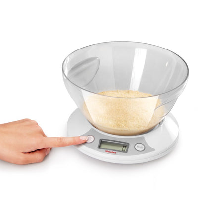 MetalTex Metaltex Kitchen Helpers Pesa Digital Kitchen Scala + ciotola 2,5L Bianco