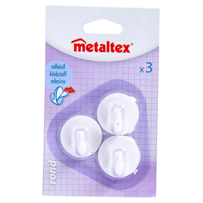 Metaltex Metaltex adhesive hooks 3 pieces white