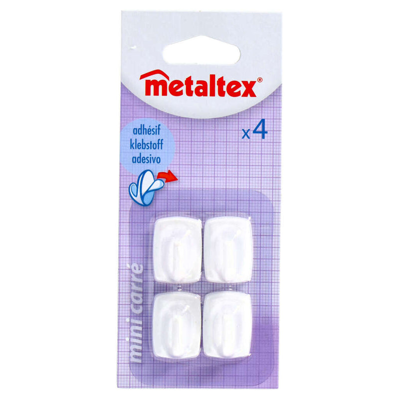 Metaltex metaltex slitta quadrata ganci 4 pezzi di bianco