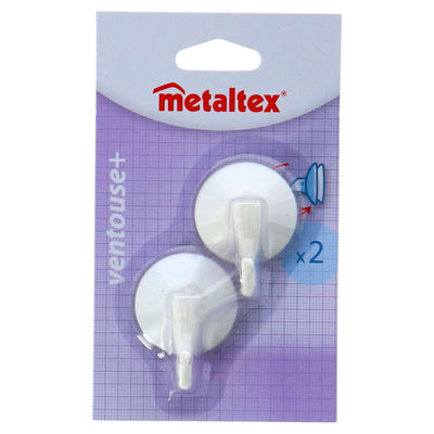 Ganci metaltex metaltex con tazza di aspirazione 2 pezzi bianchi