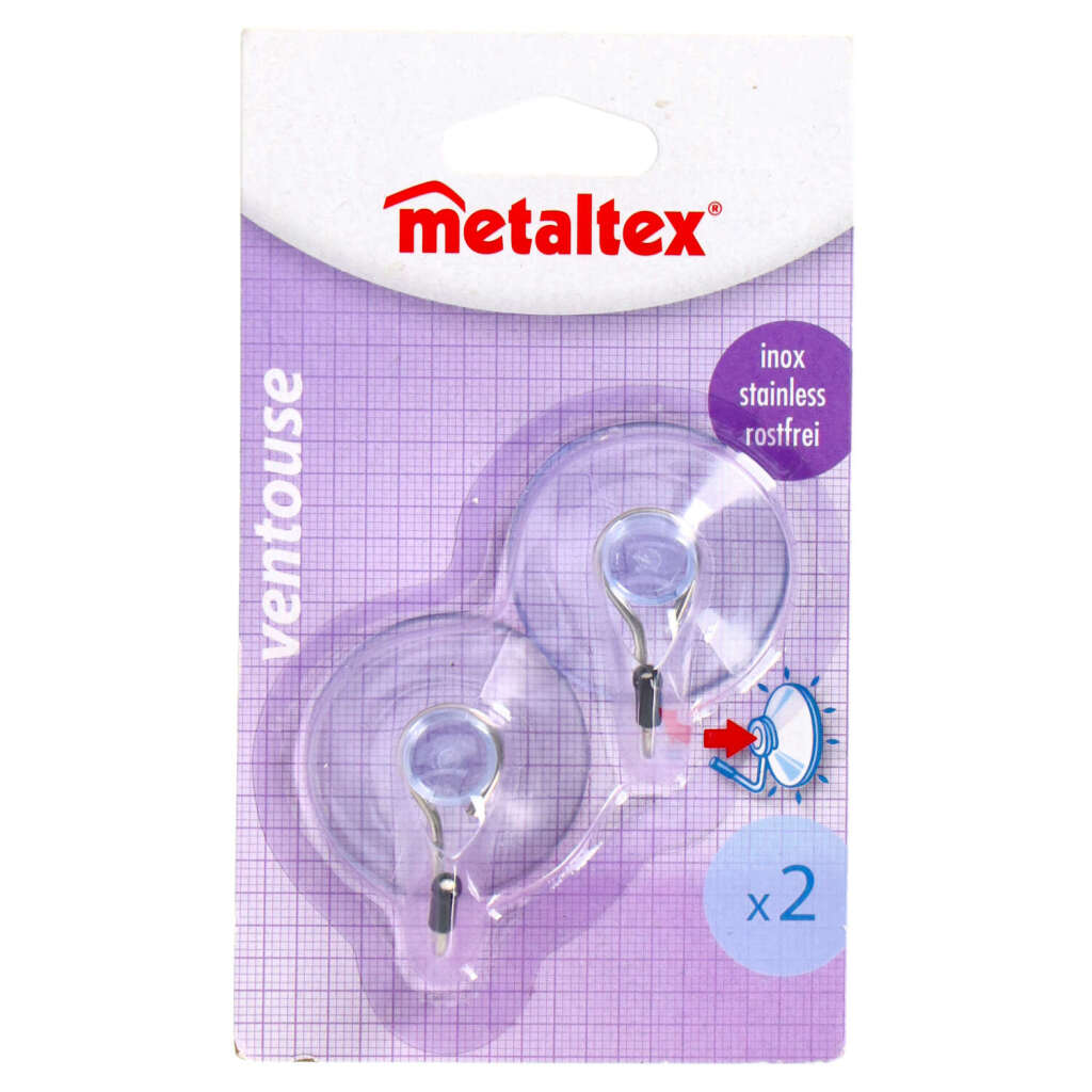 Ganchos de metal de metaltex con taza de succión 2 piezas