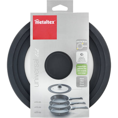 Metaltex Metaltex Pan tanca 16-20 cm de vidrio de silicona negra