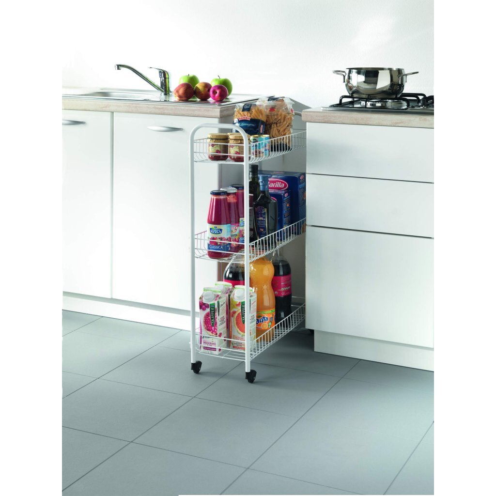 Tomado-Metaltex Tomado-Metaltex Slim Kitchen Trolley con ruedas 23x56x84 cm blanco