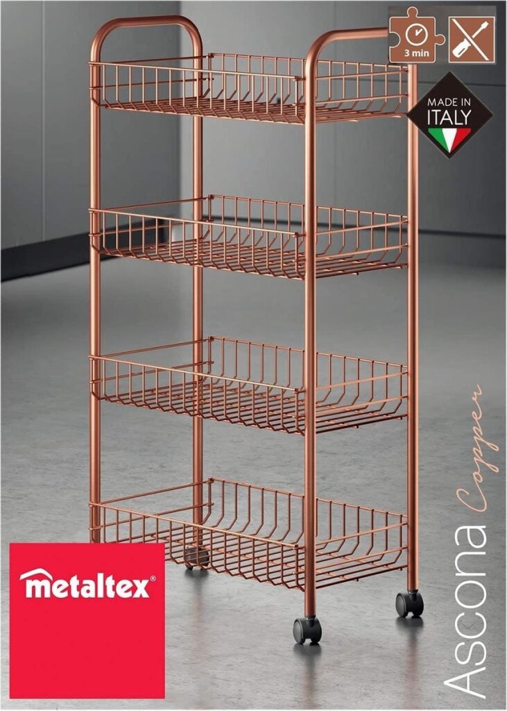 Metaltex Metaltex Trolley gabinete ascona 84x41 cm de cobre de acero