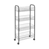 Metaltex metaltex ascona trolly con ruedas + 4 canastas 41x23x84 cm de black metal mate
