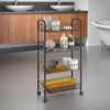 Metaltex metaltex ascona trolly con ruedas + 4 canastas 41x23x84 cm de black metal mate
