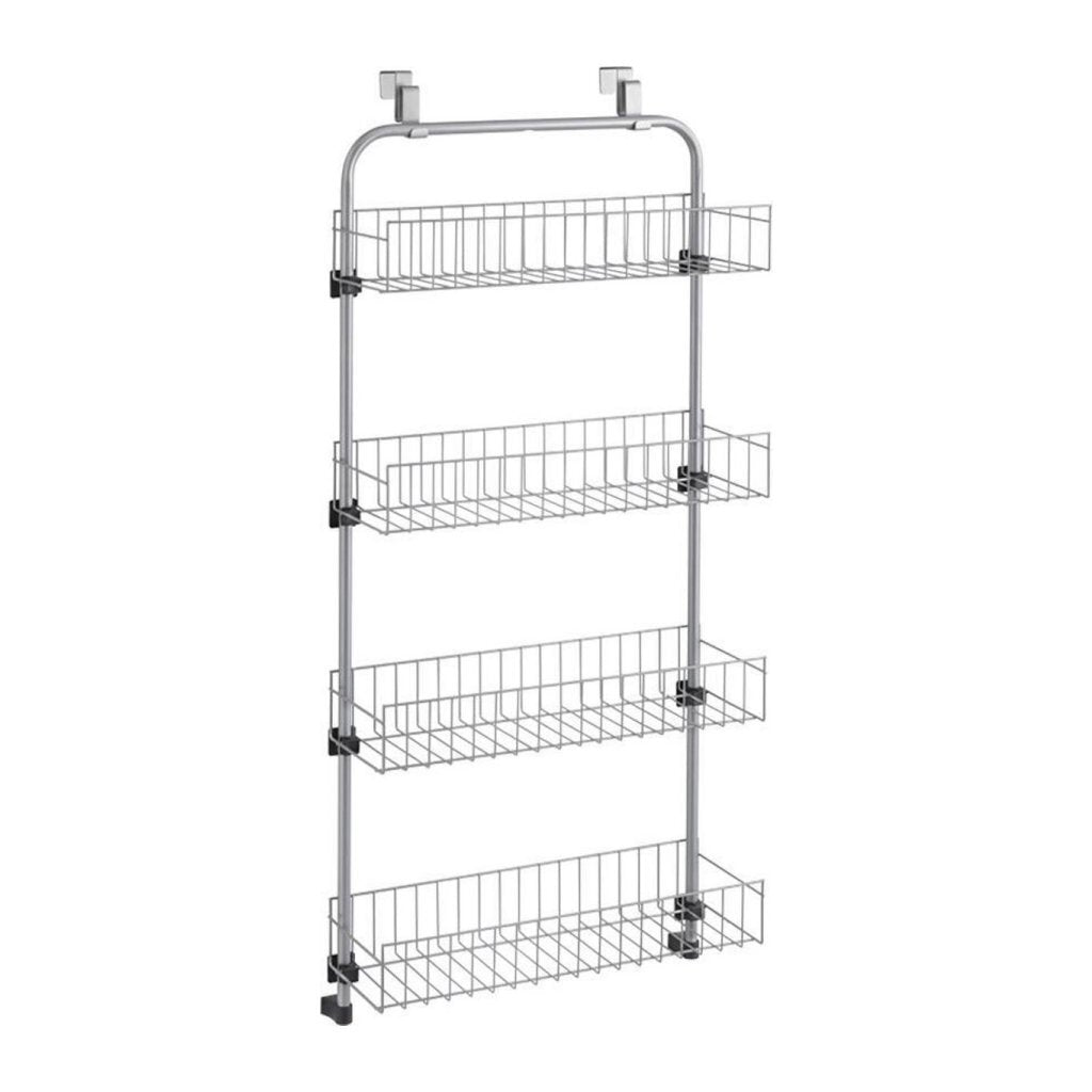 Porta per porte metalliche Metaltex 4 piani 17x45x103 cm in metallo argento